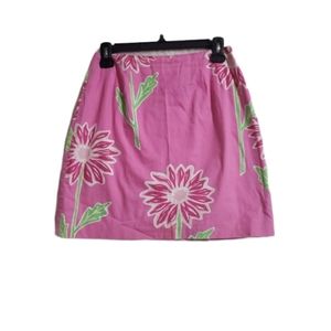 lilly Pulitzer  Mini skirt floral pink size 4